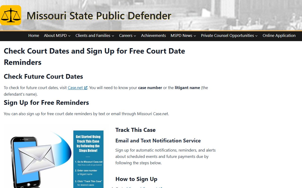 Pemiscot County court dockets public defender court date guidance