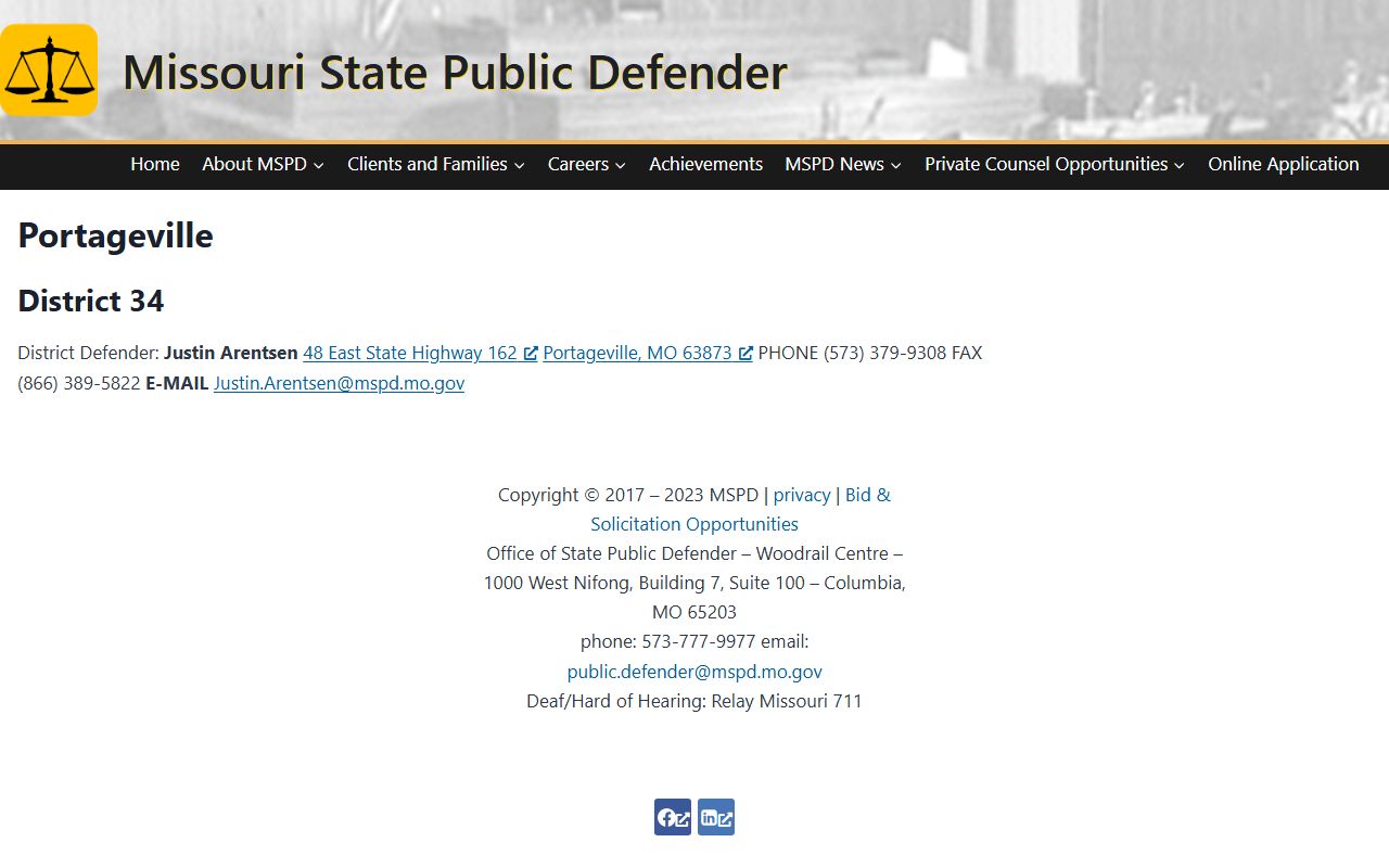 Pemiscot County criminal court records District 34 Public Defender office