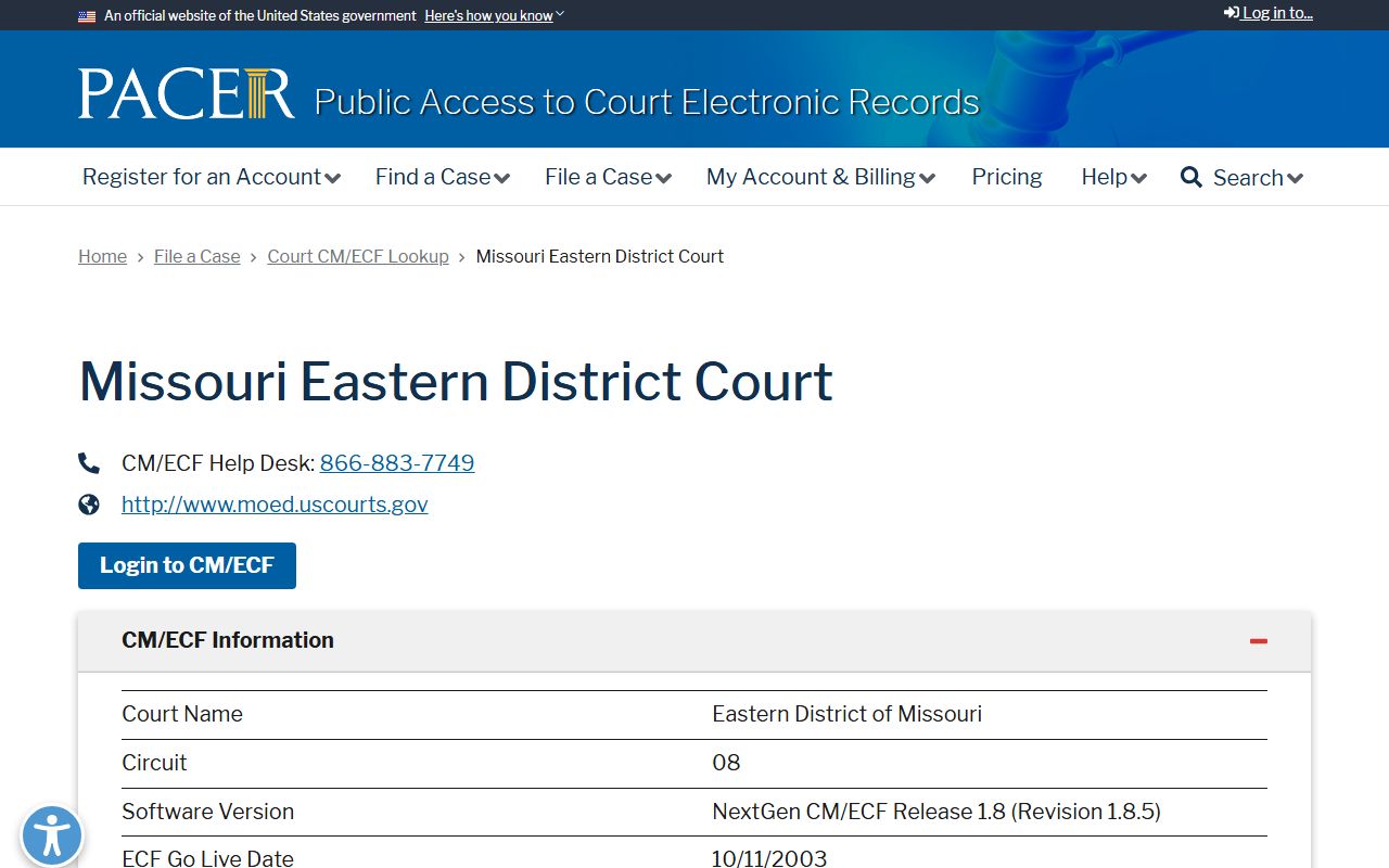 Pemiscot County Circuit Court PACER Eastern District lookup