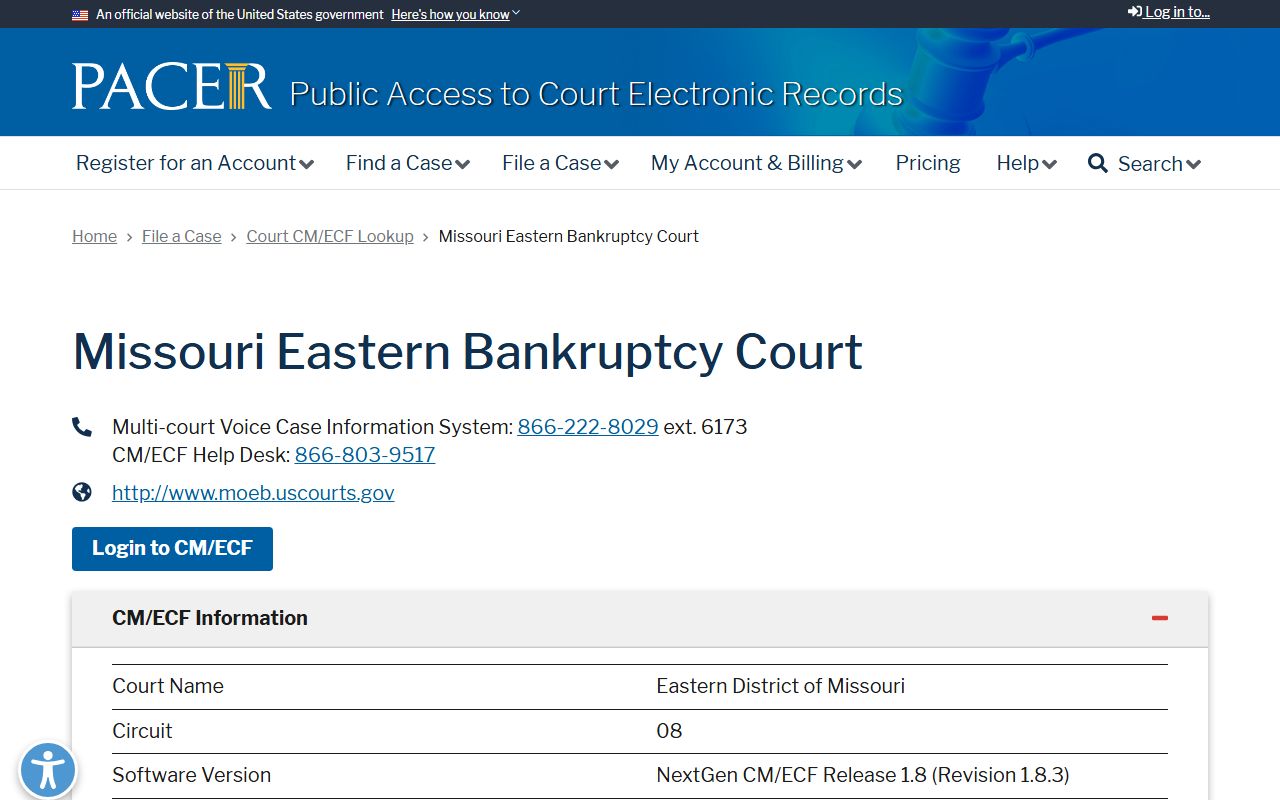 Pemiscot County Circuit Court PACER bankruptcy lookup