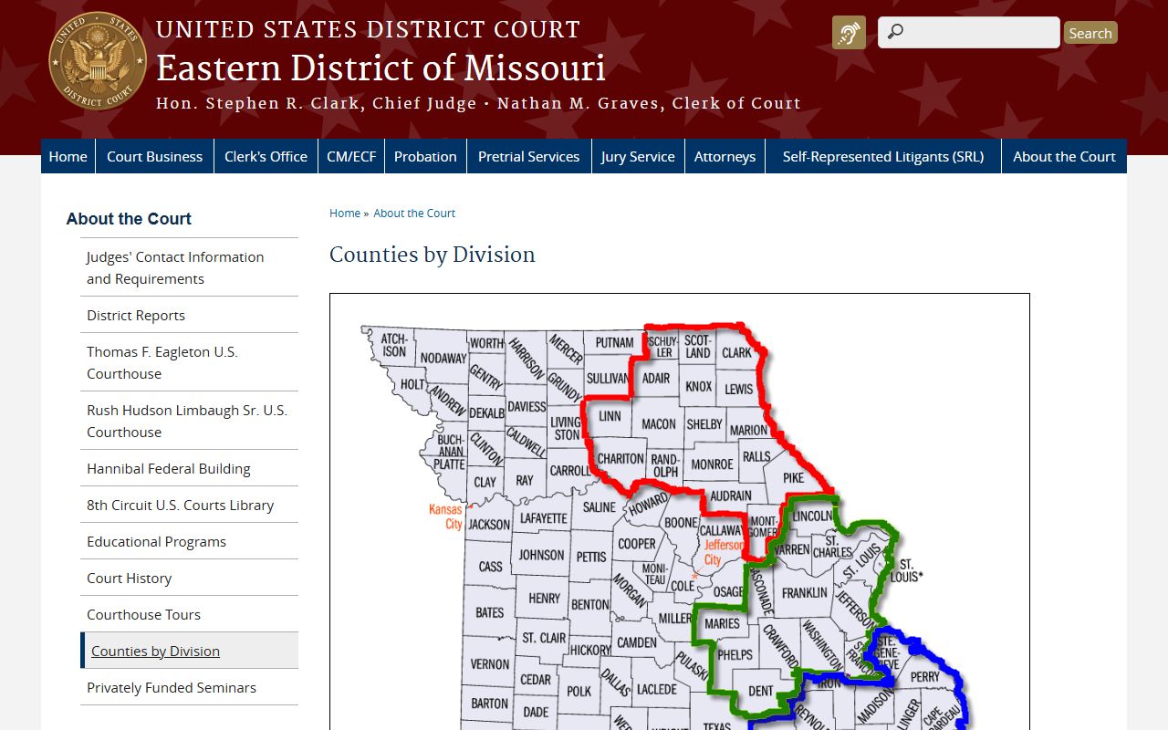 Pemiscot County court records Eastern District of Missouri division list