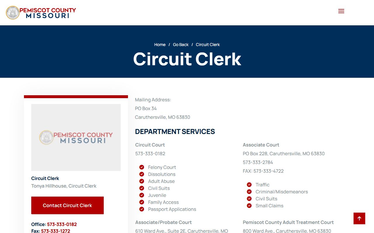 Pemiscot County court records Circuit Clerk Case.net links