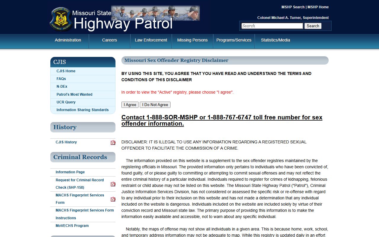 Pemiscot County warrant search MSHP sex offender registry information